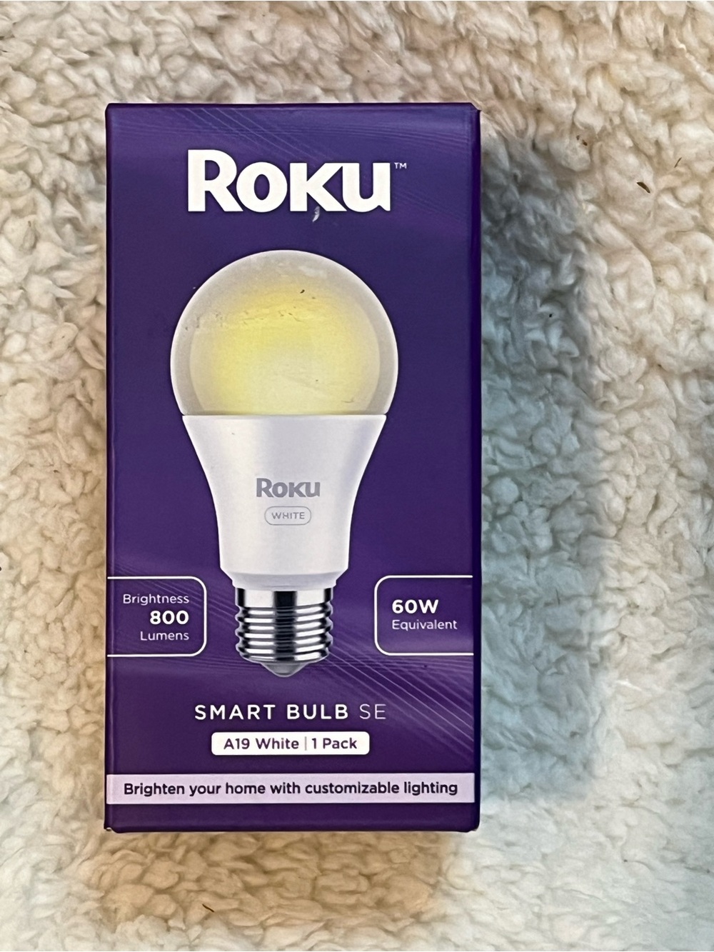 Roku Purple and White Smart Bulb SE A19